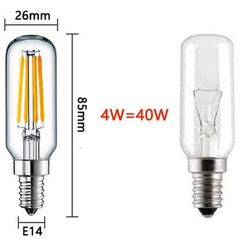 2 елемента E14 LED 2/4/6 W Топло Бяла Светлина Печка T25 Аспиратор Лампа E14 220 В Малък Винт Замени 20/40/60 W Галогенную лампа Изображение 1