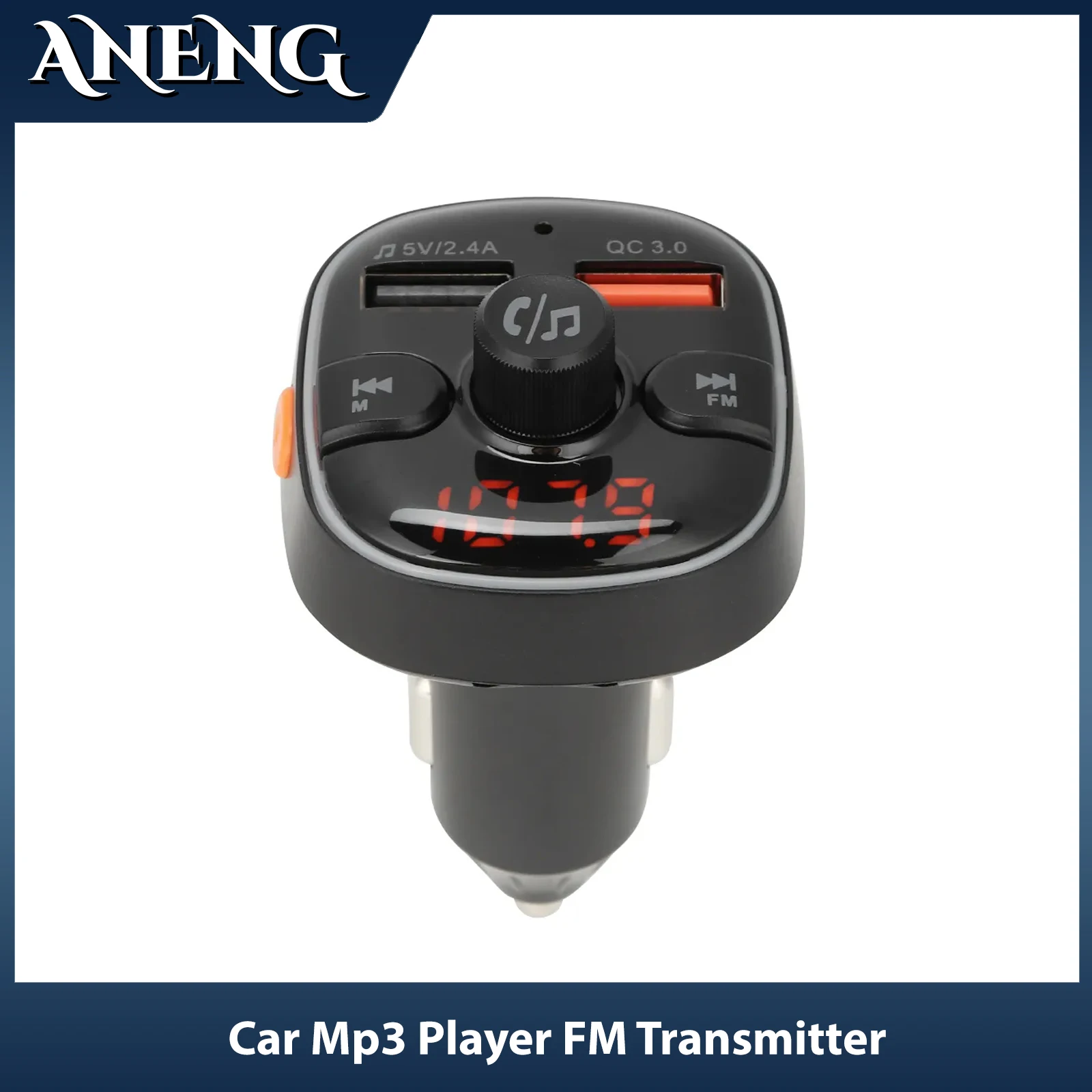 Автомобилен mp3 плейър, FM трансмитер за автомобил адаптер Hands Free Bluetooth запалката USB QC3.0 5 В 3A зарядно устройство Изображение 0