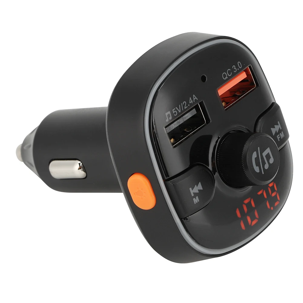 Автомобилен mp3 плейър, FM трансмитер за автомобил адаптер Hands Free Bluetooth запалката USB QC3.0 5 В 3A зарядно устройство Изображение 4