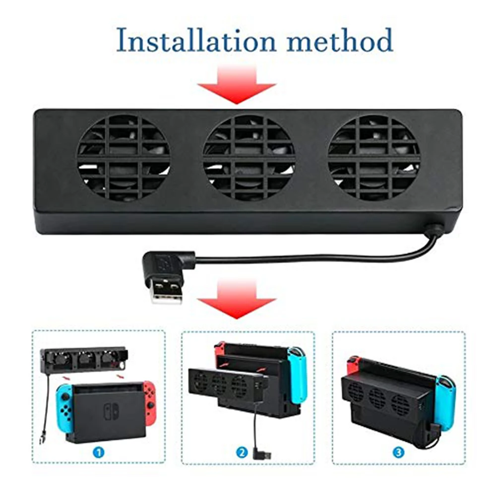 За игралната конзола Nintendo Switch, охлаждащ вентилатор, охладител, USB-комплект, вентилатор за NS, за бързо отвеждане на топлината, радиатор, игрови аксесоари Изображение 4