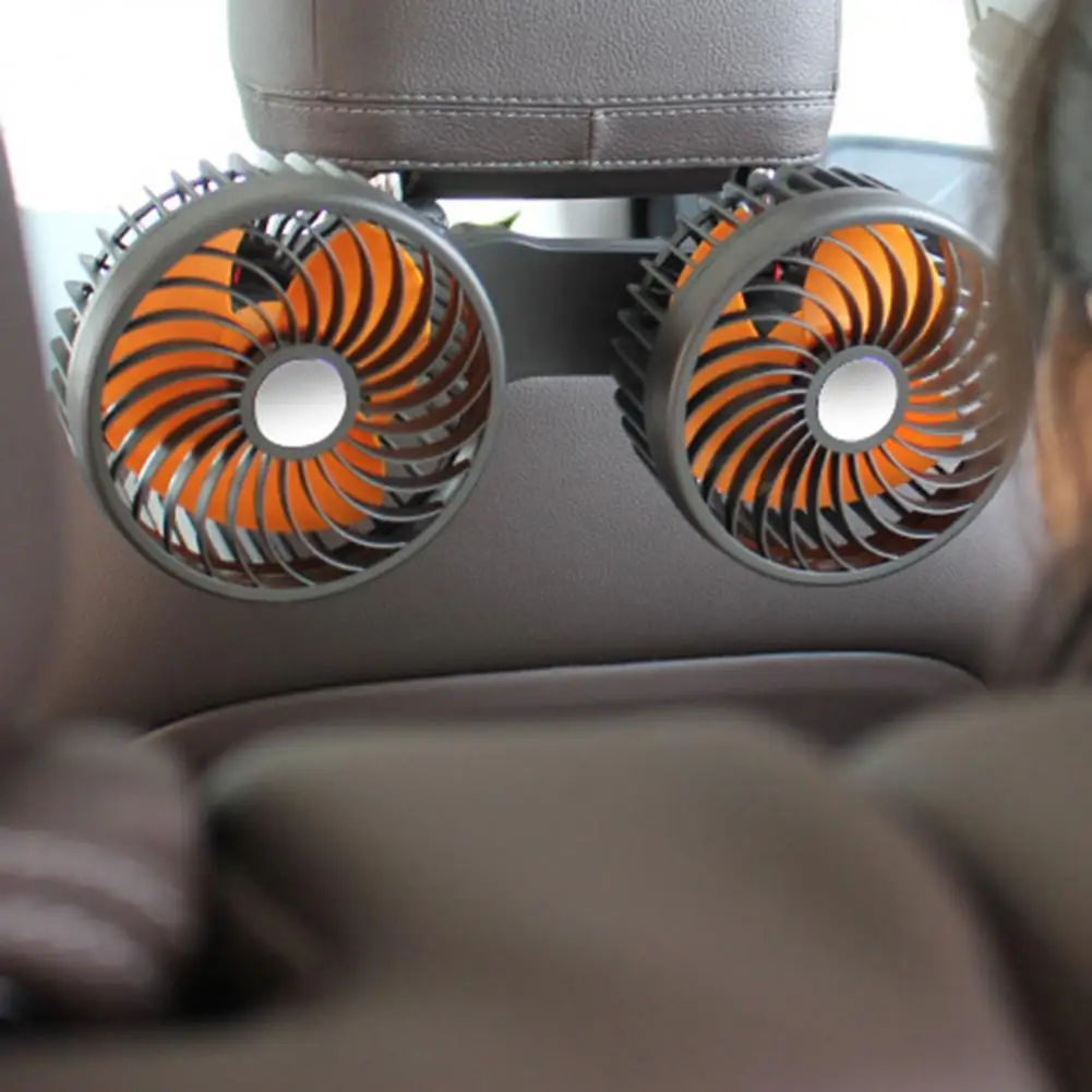 Фен на задната седалка Практически безшумен 20 W авто вентилатор Охлаждащ авто вентилатор с двойна глава с Вентилатор на задната седалка Аксесоари за товарни автомобили Изображение 3