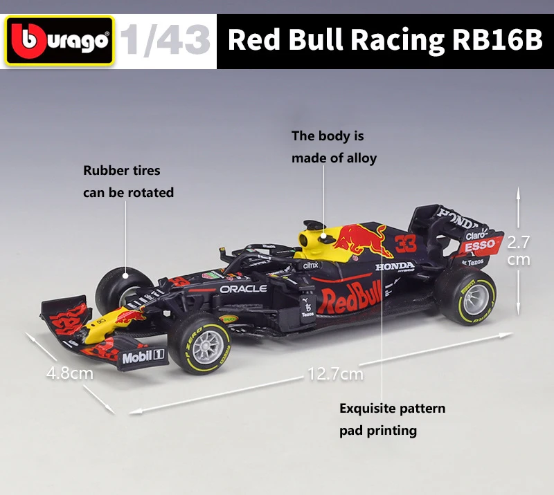 2022 Нов Bburago 1:43 F1 Red Bull Racing RB18 1# Ферстаппен 11 # Перес Специална Боя Formula One От Метална Сплав Супер Играчка Модел автомобил Изображение 1