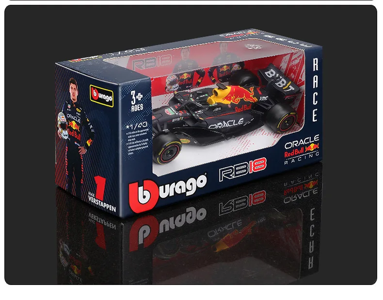 2022 Нов Bburago 1:43 F1 Red Bull Racing RB18 1# Ферстаппен 11 # Перес Специална Боя Formula One От Метална Сплав Супер Играчка Модел автомобил Изображение 5