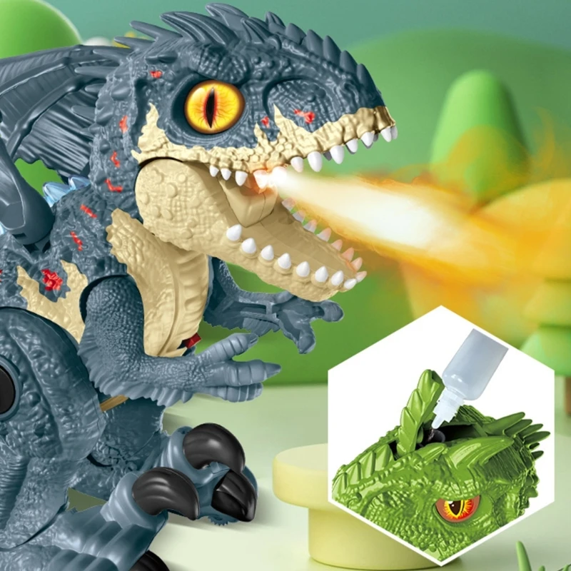 Детска вита монтаж, светомузыкальная играчка за момчета-динозаври, предучилищна развитие играчка Изображение 4