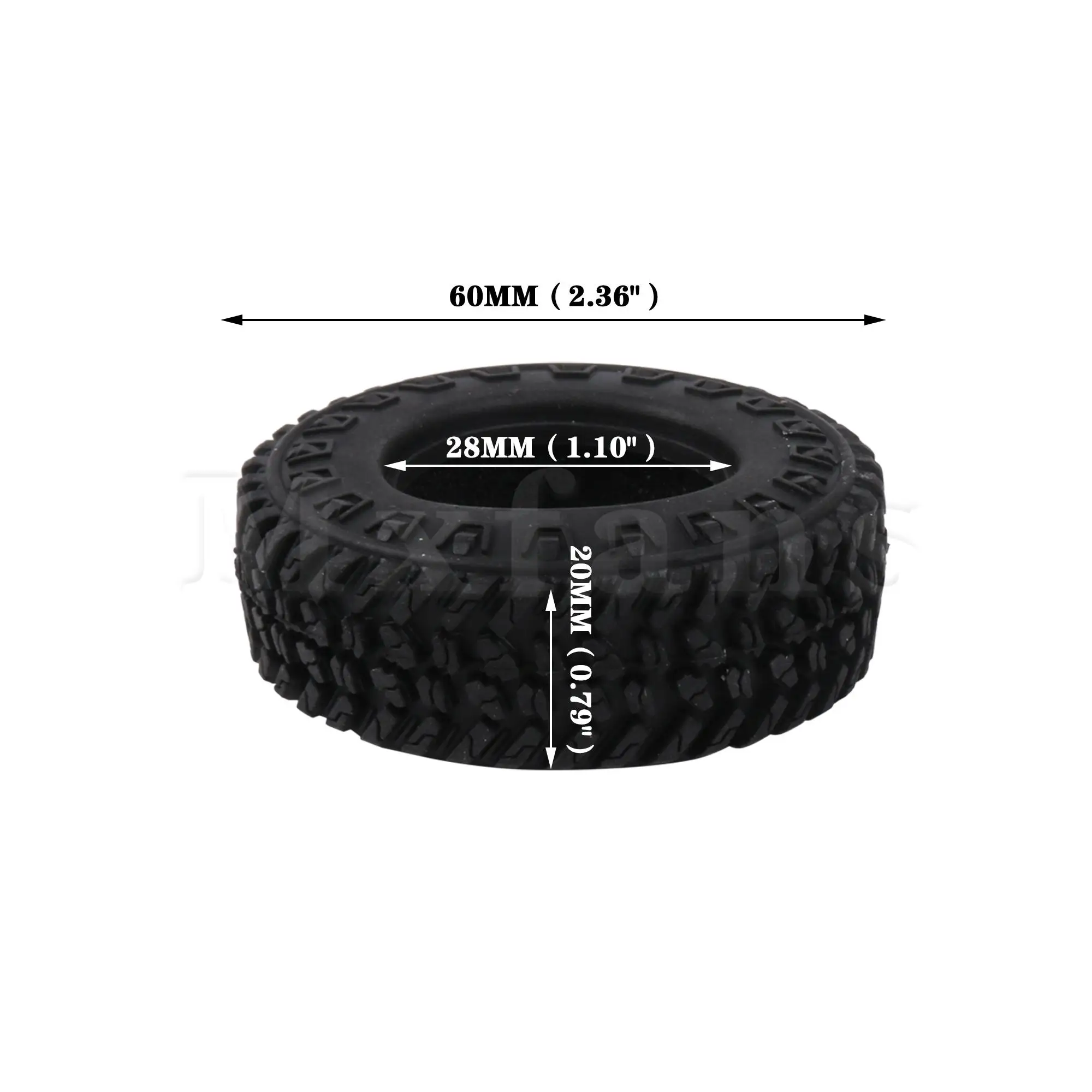 Mxfans 4 бр. RC гуми от каучук 60 mm OD x 20 мм T Замяна за FMS C3053BL 1:24 Изображение 5
