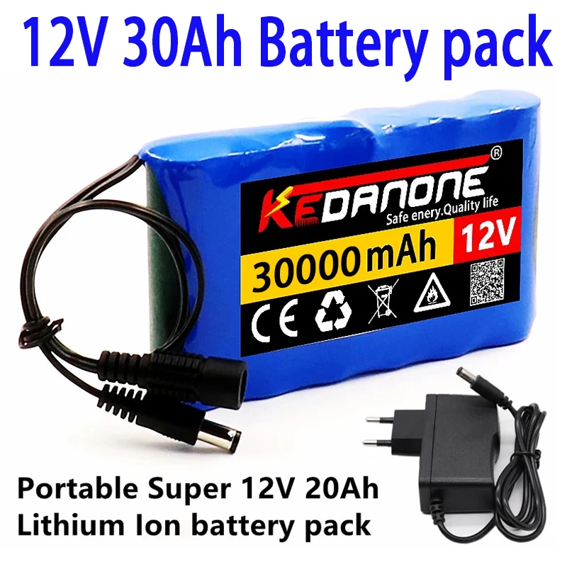 Преносим литиево-йонна батерия 12 v, 30000mAh, капацитет 12,6 В, 30Ah Изображение 1
