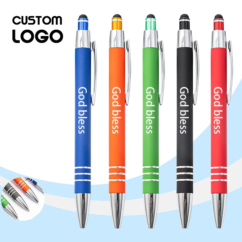 Нова метална химикалка писалка, конденсаторная дръжка, потребителски лого, рекламна химикалка химикалка, надпис, выгравированное име, ученически и офис консумативи Изображение 0