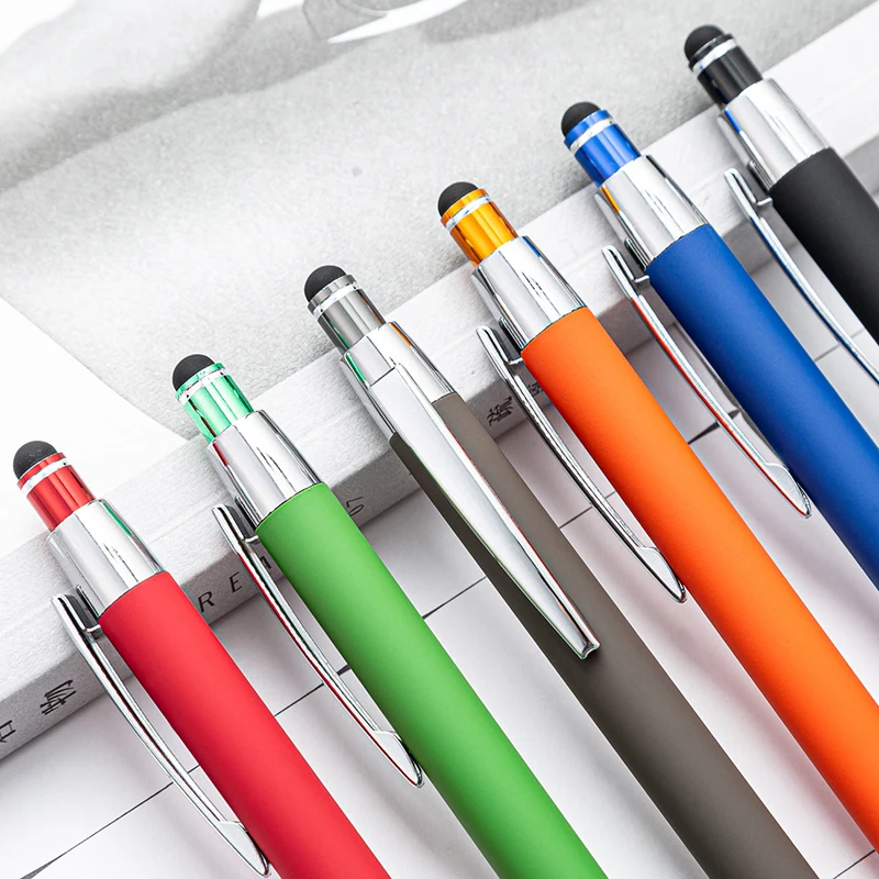 Нова метална химикалка писалка, конденсаторная дръжка, потребителски лого, рекламна химикалка химикалка, надпис, выгравированное име, ученически и офис консумативи Изображение 2