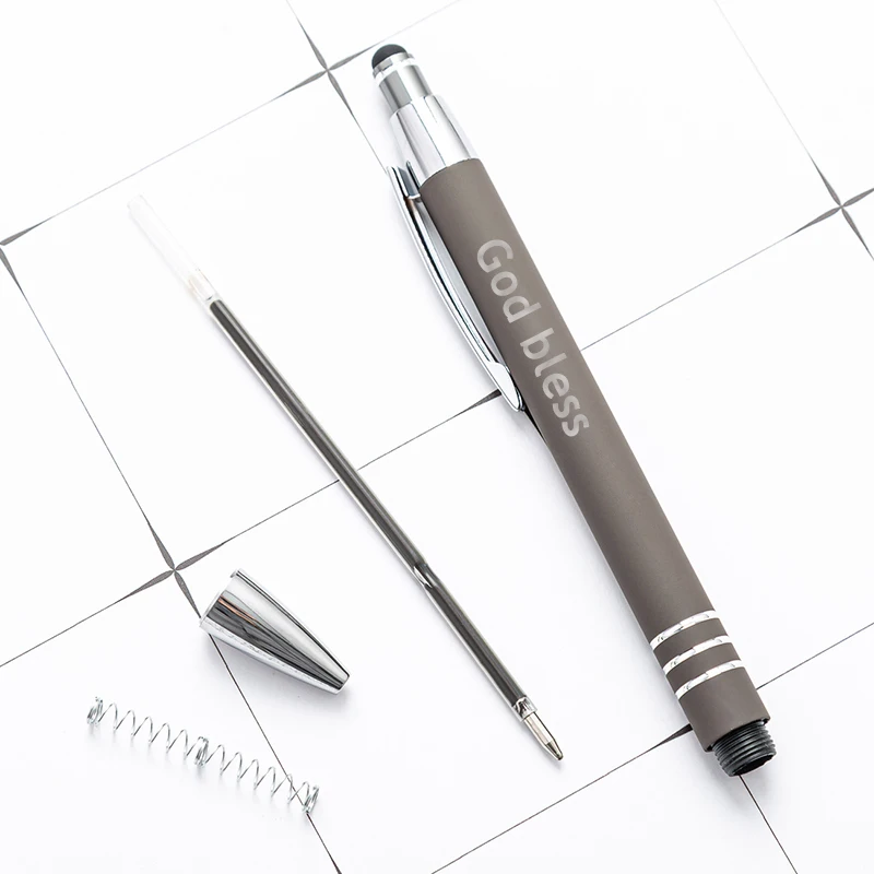 Нова метална химикалка писалка, конденсаторная дръжка, потребителски лого, рекламна химикалка химикалка, надпис, выгравированное име, ученически и офис консумативи Изображение 4