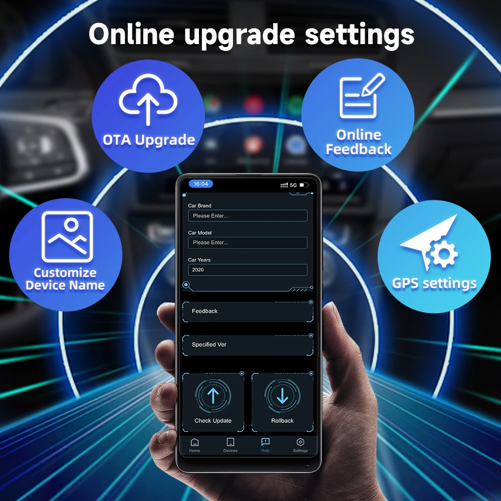 Авто 2air Apple Carplay CarPlay Android Автоматичен Безжичен Адаптер USB-Ключ за Toyota, Mazda, Ford, Volkswagen, Peugeot, Skoda, KIA Haval Изображение 4