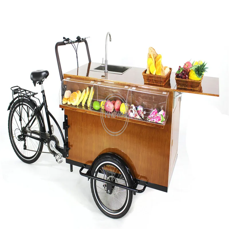 Индивидуални електрически триколки Товарни 3 колела за продажба на велосипеди за вендинга кафе, количка за възрастни Изображение 0