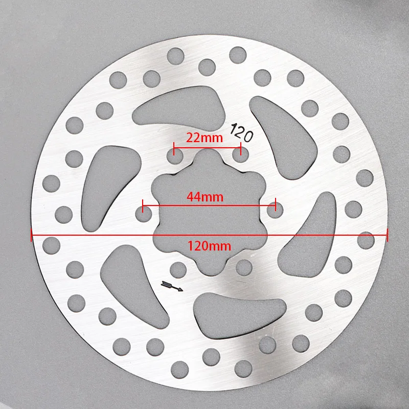 дисковата спирачка 120 мм на 6 дупки за електрически скутер, ротари спирачка с винтове, детайли ротор от неръждаема стомана Изображение 2