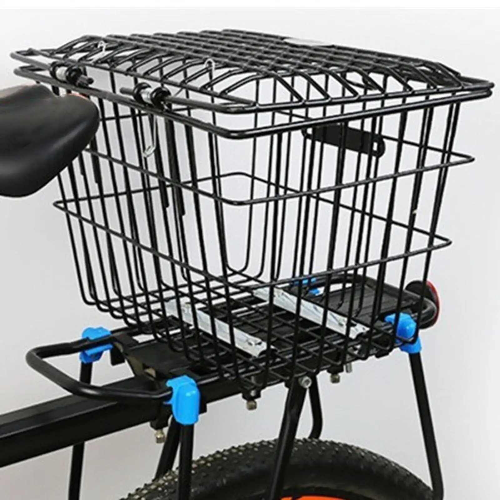 Задната част на велосипедна кошница от метална жица Лесна инсталация за повечето задните велосипедни стойки Изображение 1