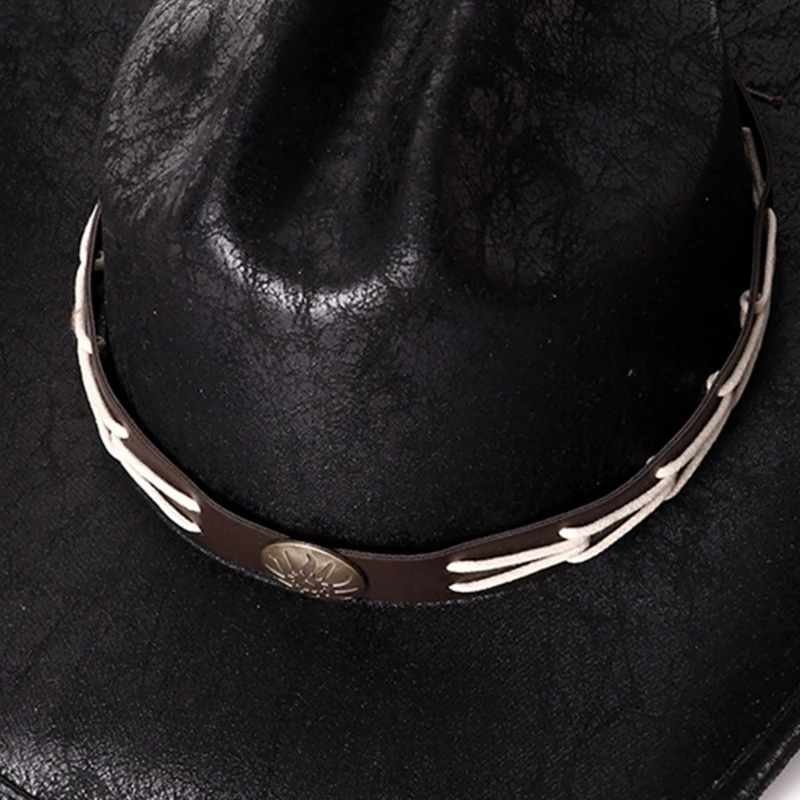 MXMB за катерене шапка дишаща джентльменская ковбойская шапка в западен стил Реколта шапка Изображение 2