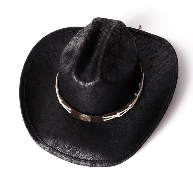 MXMB за катерене шапка дишаща джентльменская ковбойская шапка в западен стил Реколта шапка Изображение 3