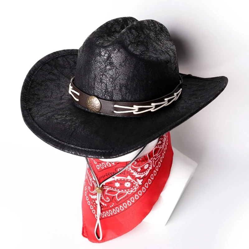 MXMB за катерене шапка дишаща джентльменская ковбойская шапка в западен стил Реколта шапка Изображение 4