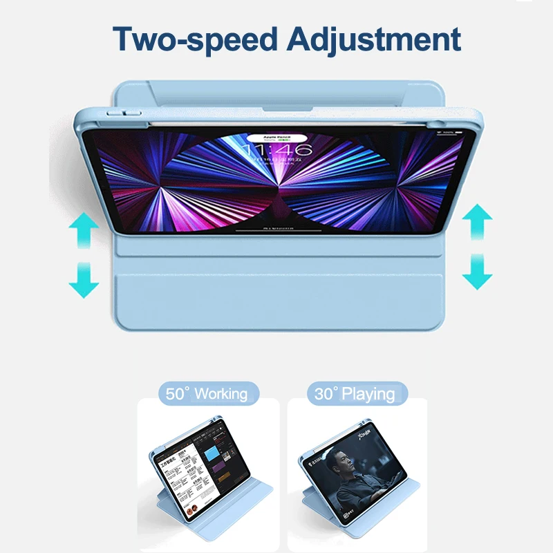За Huawei MatePad Pro 11 калъф 2022 GOT-W29 AL09 11 инча, въртяща се на 360 градуса поставка с един слот за дръжки, капак на корпуса Изображение 3