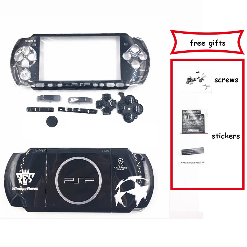 Ограничен корпус, калъф за конзолата PSP 3000, корпус с винтове, бутони, комплект за игрова конзола Sony PSP3000, корпус Изображение 3