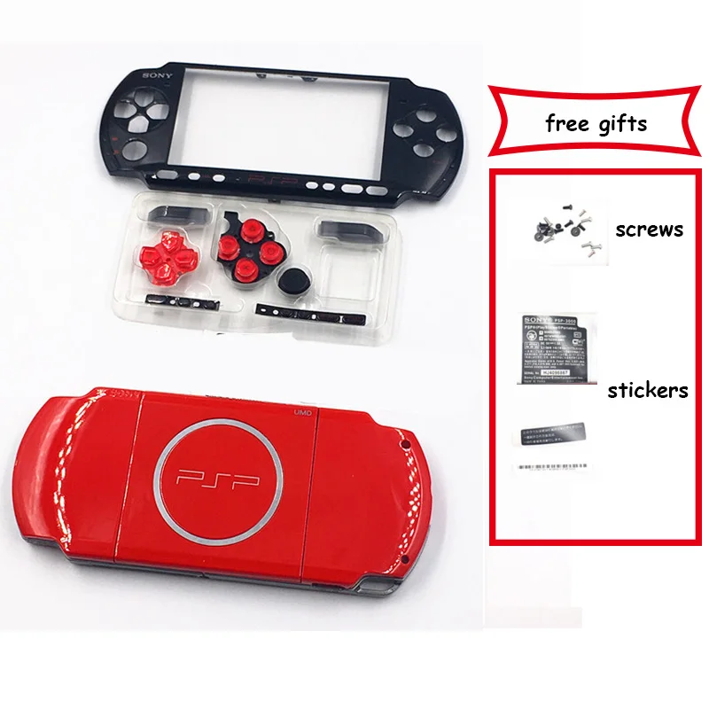 Ограничен корпус, калъф за конзолата PSP 3000, корпус с винтове, бутони, комплект за игрова конзола Sony PSP3000, корпус Изображение 5