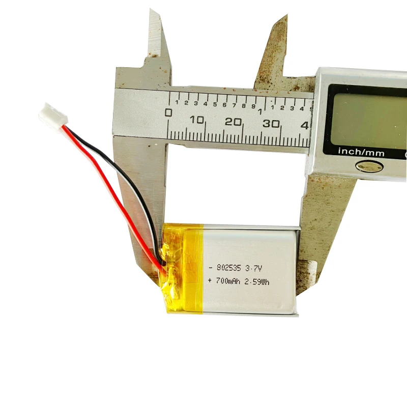 Полимерно-литиева батерия 802535 700 mah 3,7 В с жак Ph2.0 за видеорегистратора Beauty Instrument Изображение 2