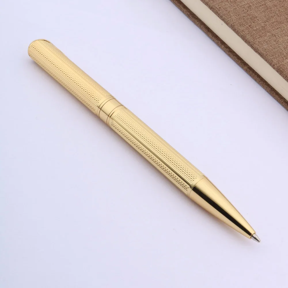 Висококачествена химикалка дръжка от НЕРЪЖДАЕМА СТОМАНА с хромирано покритие златисто кафяво за студенти Изображение 1