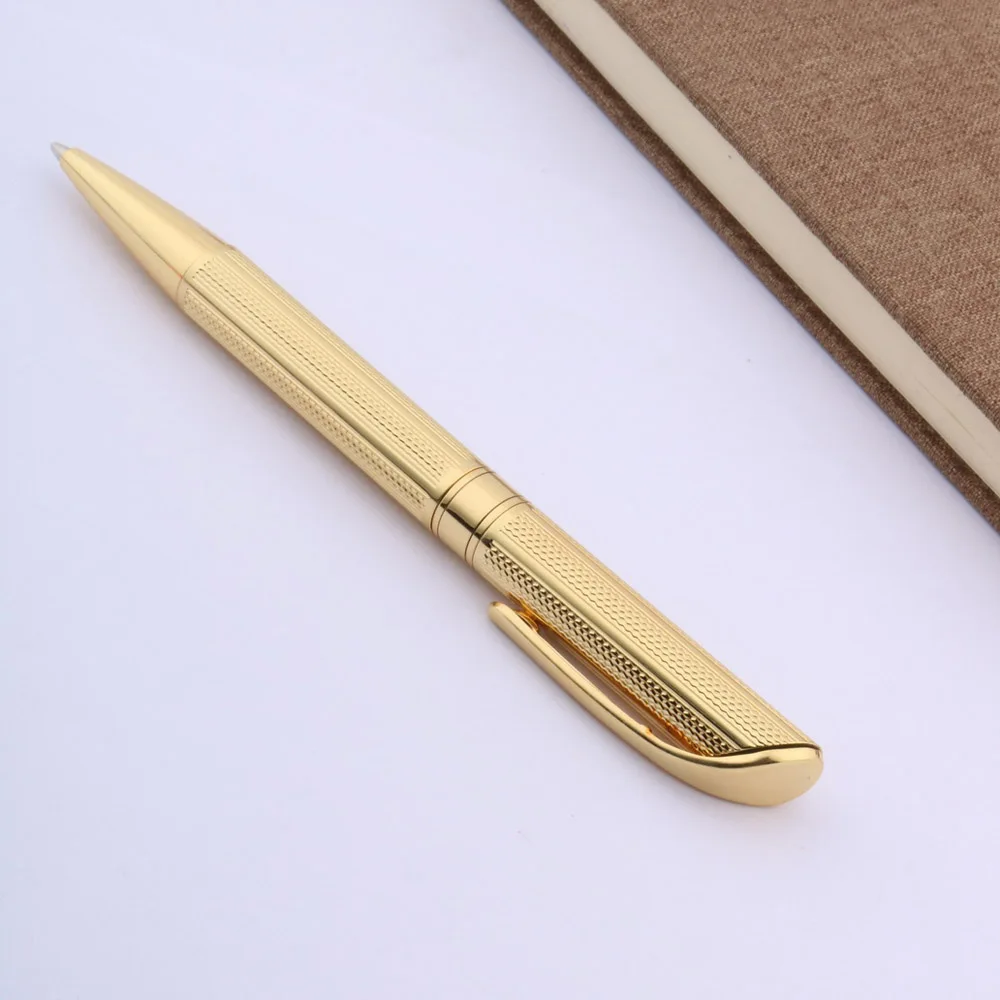 Висококачествена химикалка дръжка от НЕРЪЖДАЕМА СТОМАНА с хромирано покритие златисто кафяво за студенти Изображение 2