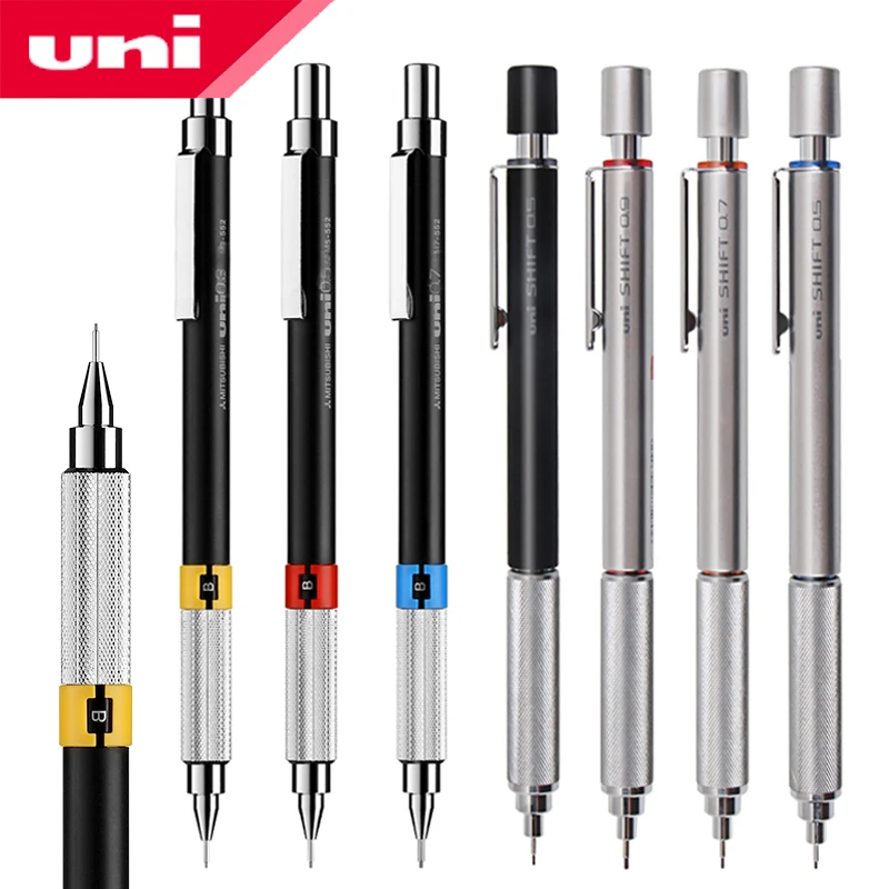 Механичен молив UNI 0.3 / 0.5 / 0.7 / 0.9 Мм грифель за практикуване на M5-1010 Метален молив с нисък център на тежестта, ученически пособия Изображение 0