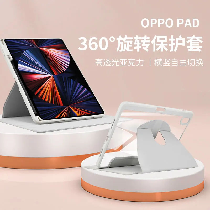 Smart-калъф с възможност за завъртане на 360 градуса за OPPO Pad 11 Air 10,3 Realme Pad Mini 8,7 с държач за молив, Автоматично превключване на режима на сън на смарт корпус Изображение 5