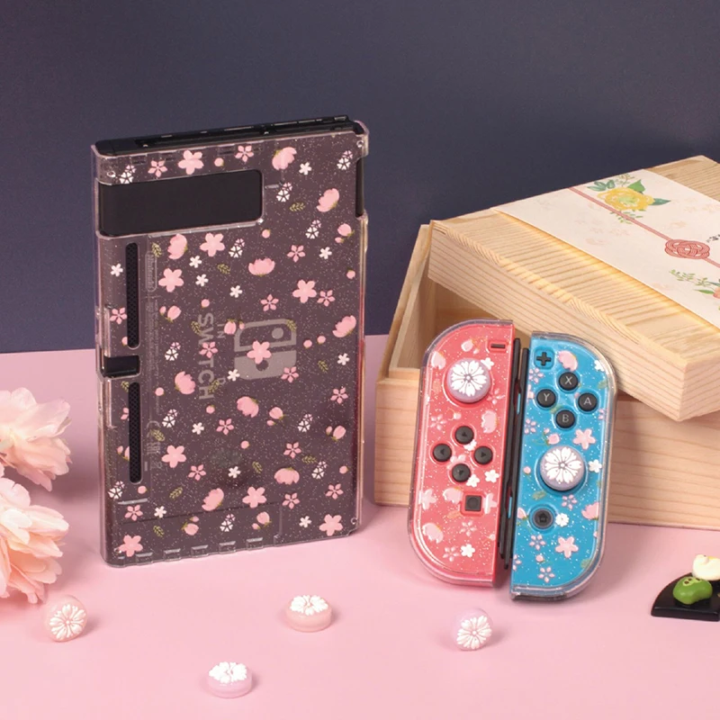 Прозрачен калъф Sakura за Nintendo Switch защитната обвивка твърд калъф за PC корпус игрова конзола NS Case Кутия за Nintendo Switch Изображение 1