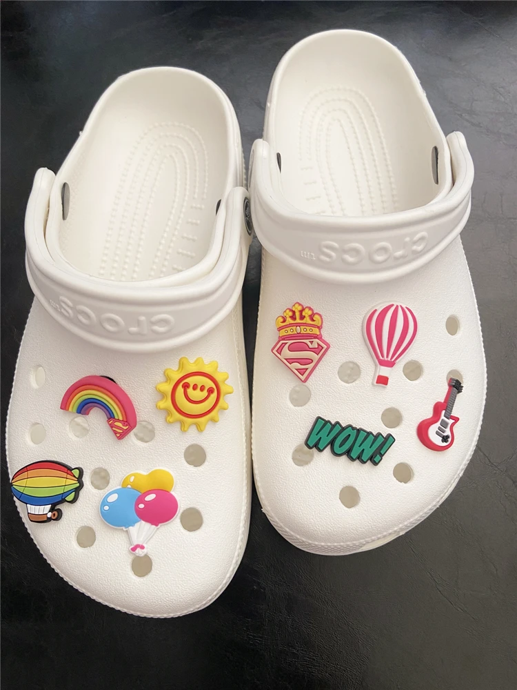 1 бр. висулки за обувки от PVC, балон/дъга/слънчеви очила/Аксесоари за декорация на обувки от слънцето за детски партита Croc jibz Изображение 1
